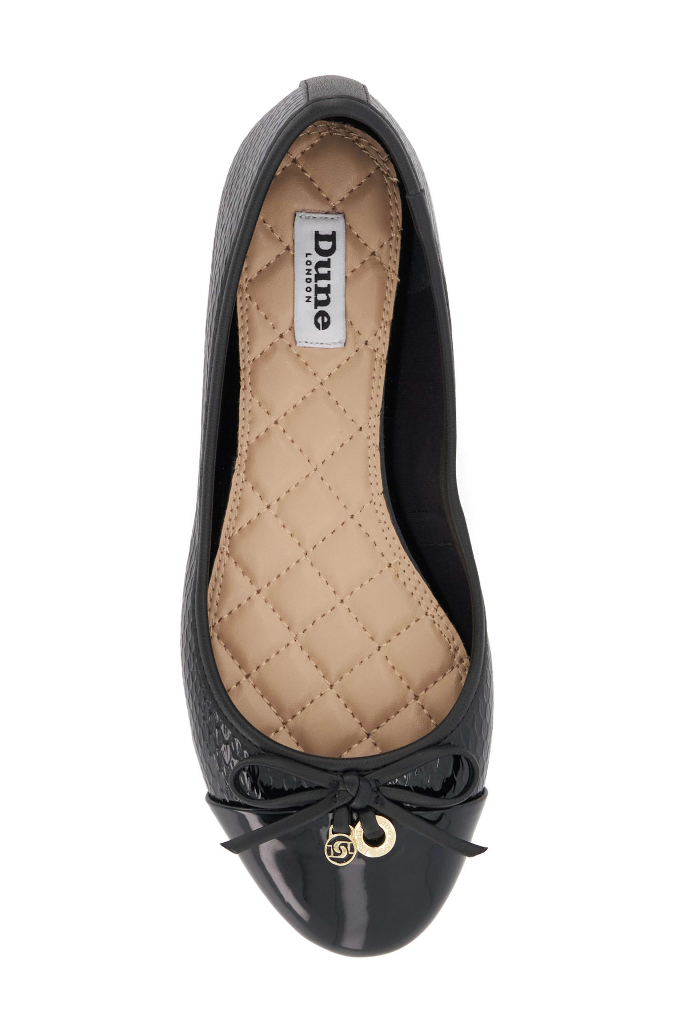 Dune London Hallo Snake Embossed Ballet Flat, Alternate, color, 