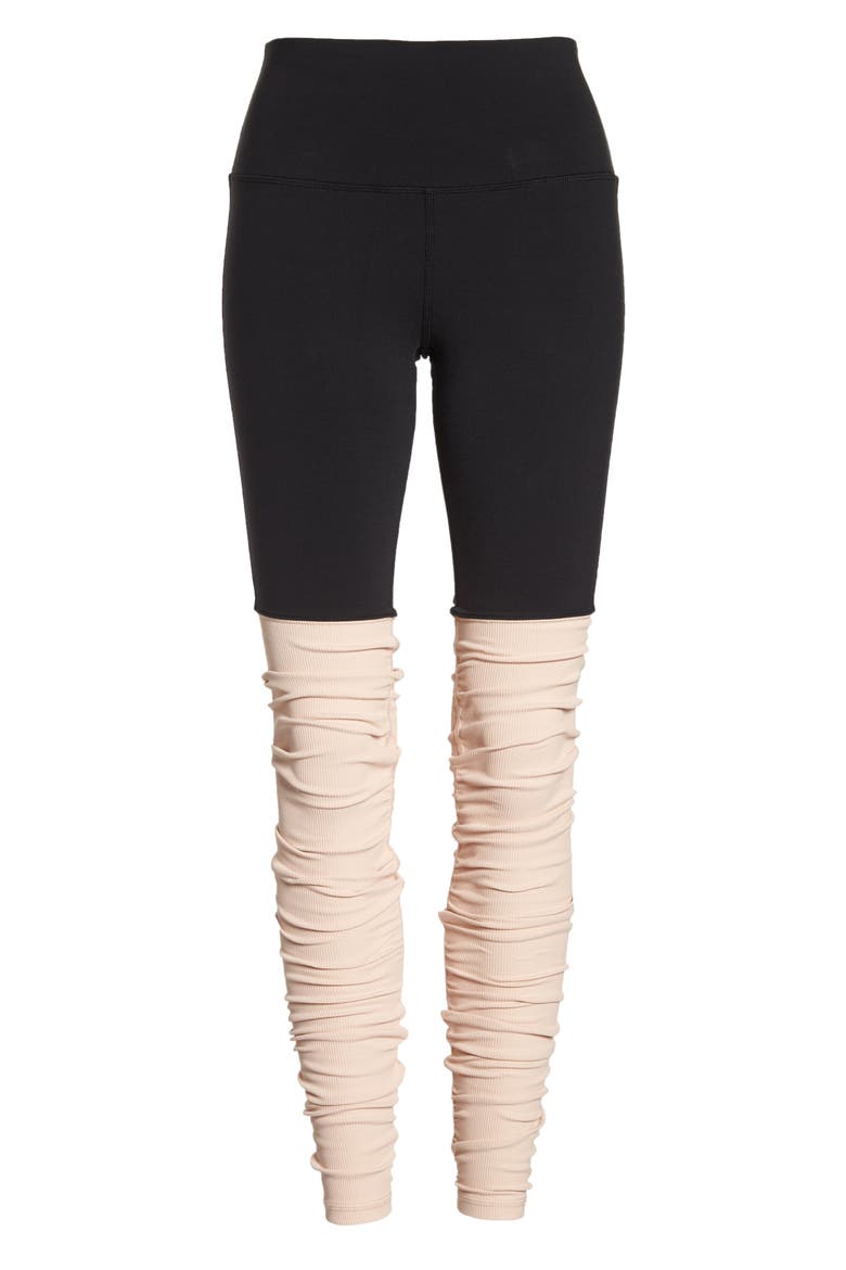 Goddess High Waist Leggings, Alternate, color, BLACK/ NECTAR