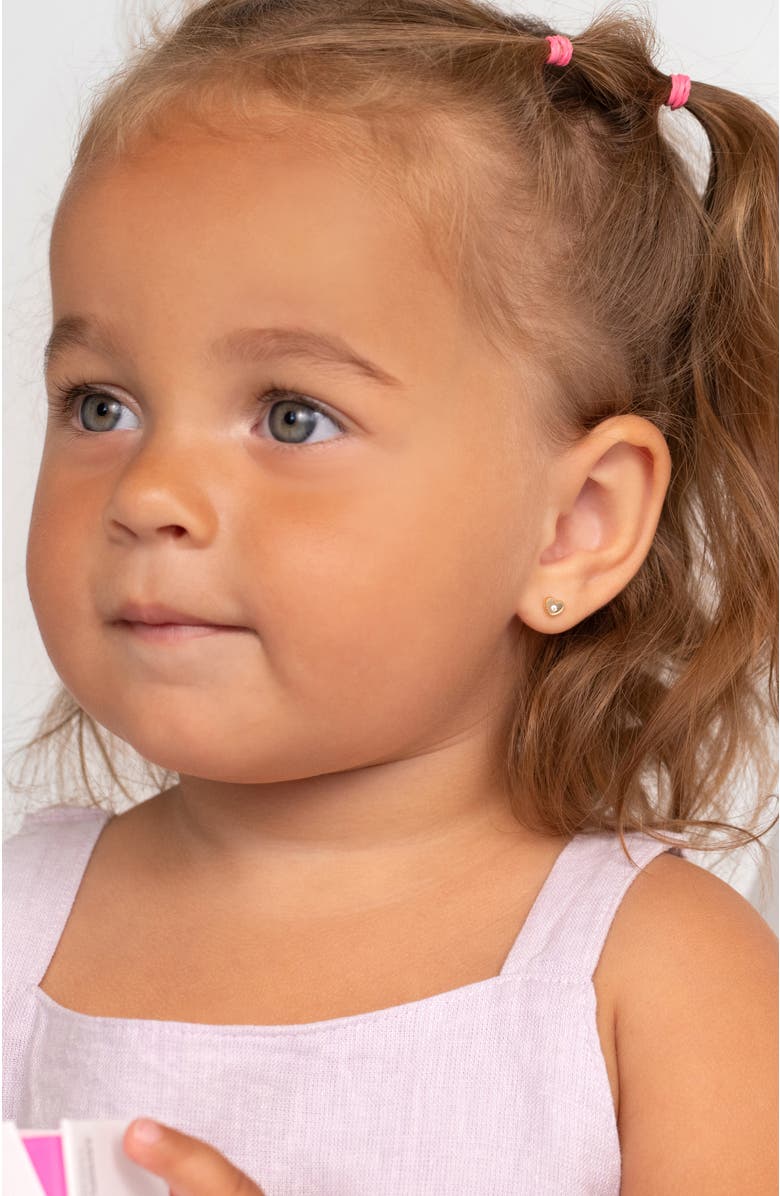 In Season Jewelry 14k Centered Bezel Heart Earrings, Alternate, color, Gold