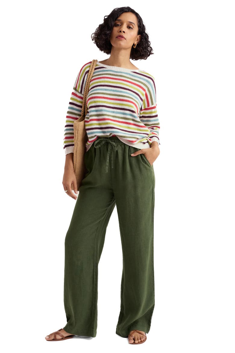 Knavock Stripe Organic Cotton & Linen Sweater, Alternate, color, MINI CORNISH CARNELIAN MULTI