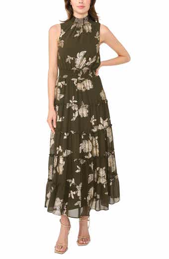 Floral Sleeveless Tiered Maxi Dress