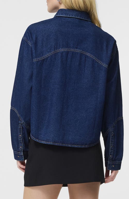 French Connection Archie Crop Denim Shirt In Blue