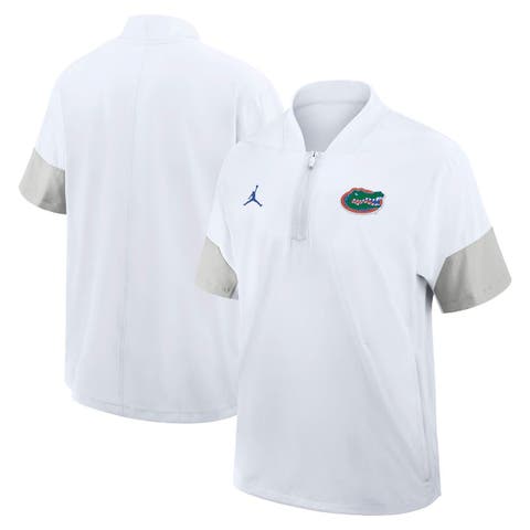 Men's Jordan Brand White Florida Gators 2025 Sideline Coaches Lightweight Short Sleeve Jacket
