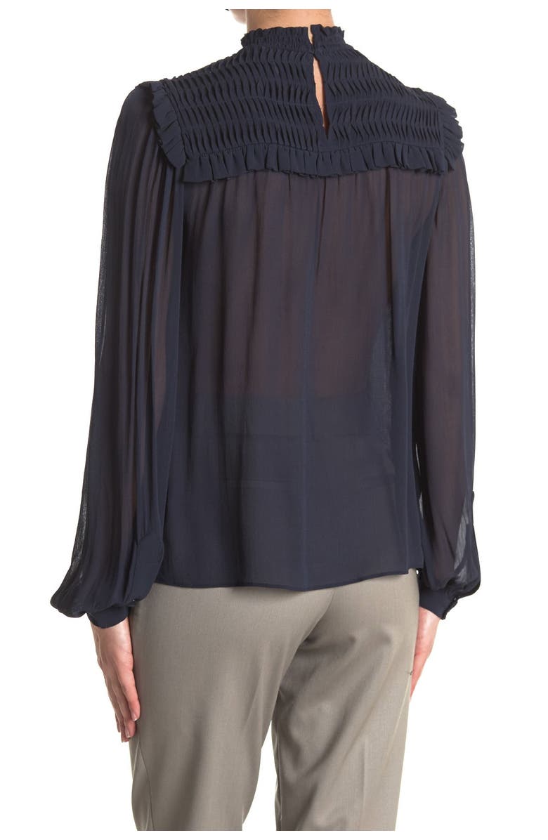 Reiss Anoushka Ruffled Smocked Long Sleeve Blouse, Alternate, color,