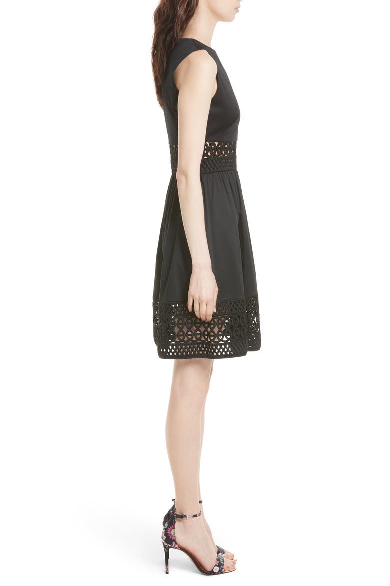 Dayzey Fit & Flare Dress, Alternate, color, BLACK
