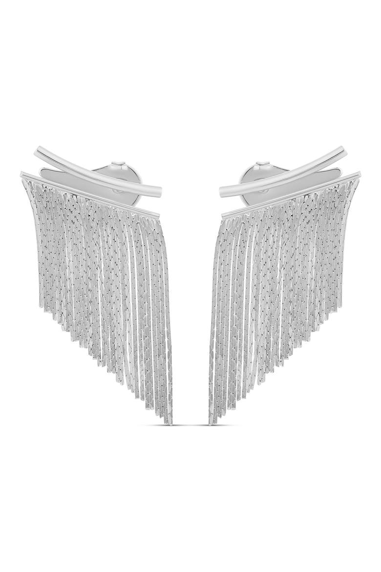 Fringe Earrings, Main, color, SILVER