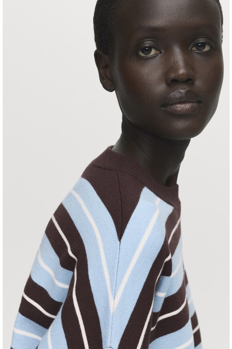 Lotuina Stripe Sweater, Alternate, color, CHOCOLATE