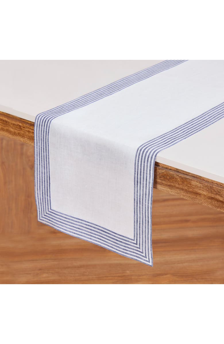 Solino Home Linen Table Runner - Lucca, Alternate, color, Navy