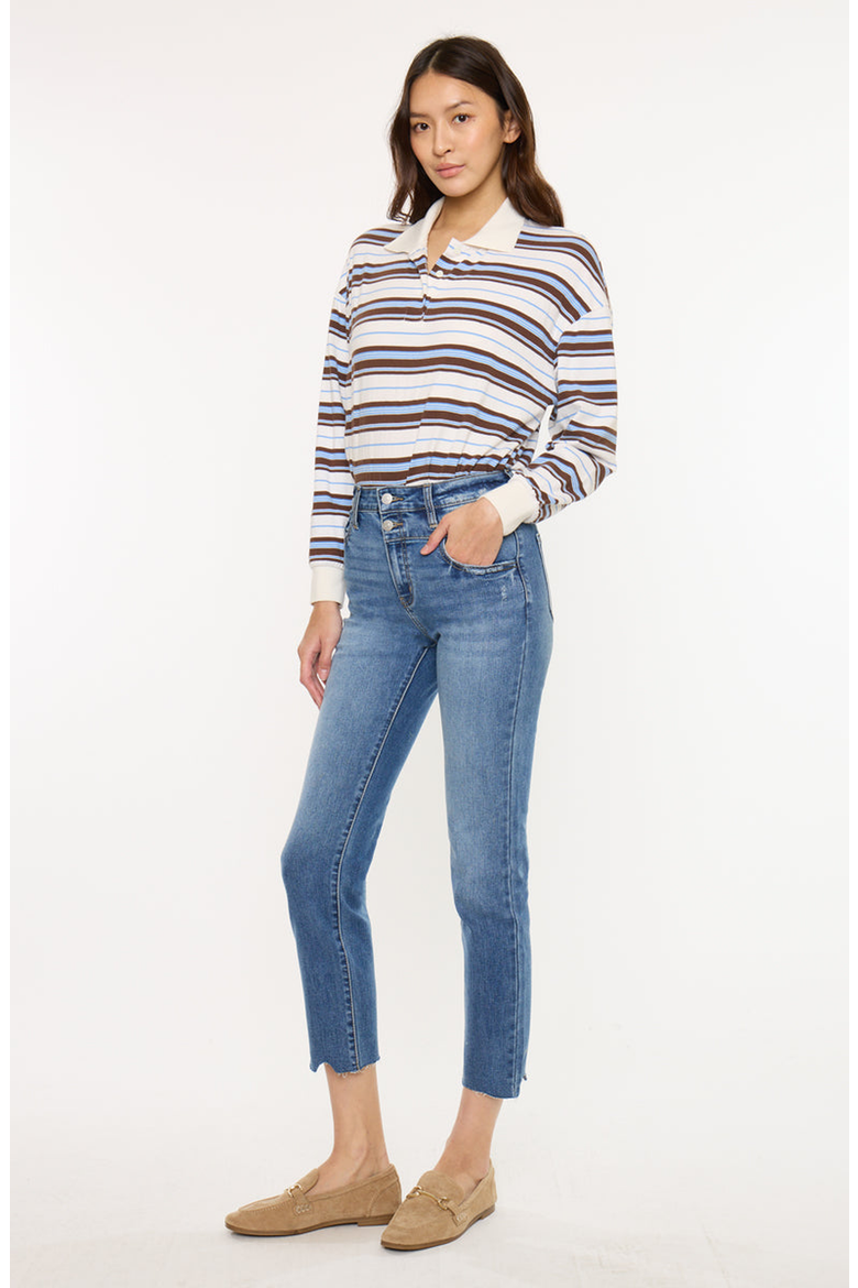 Kathleen Essentials High Rise Slim Straight Jeans, Alternate, color, Medium Wash