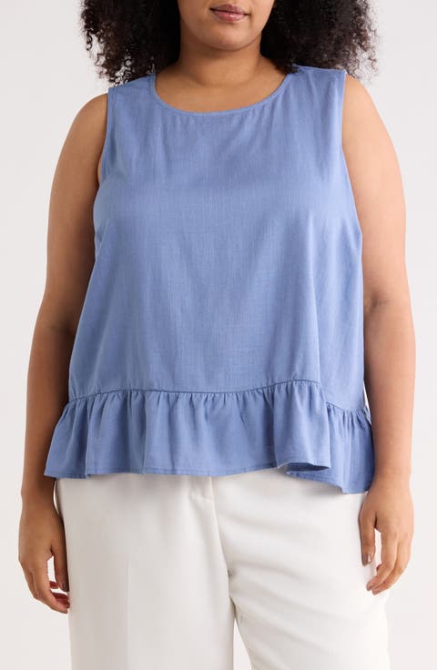 Sleeveless Peplum Top (Plus)