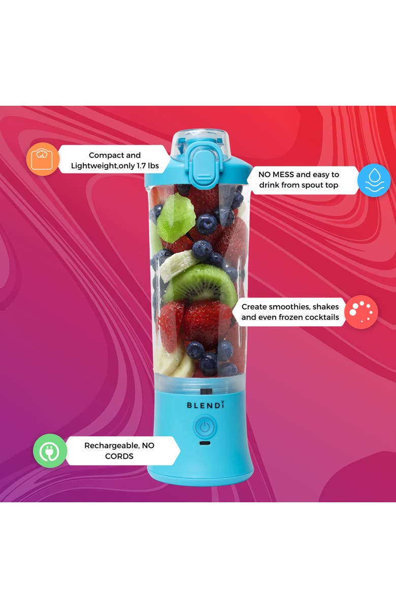 Blendi X 24 oz BPA-Free Rechargable Portable Blender, Alternate, color, Turquoise