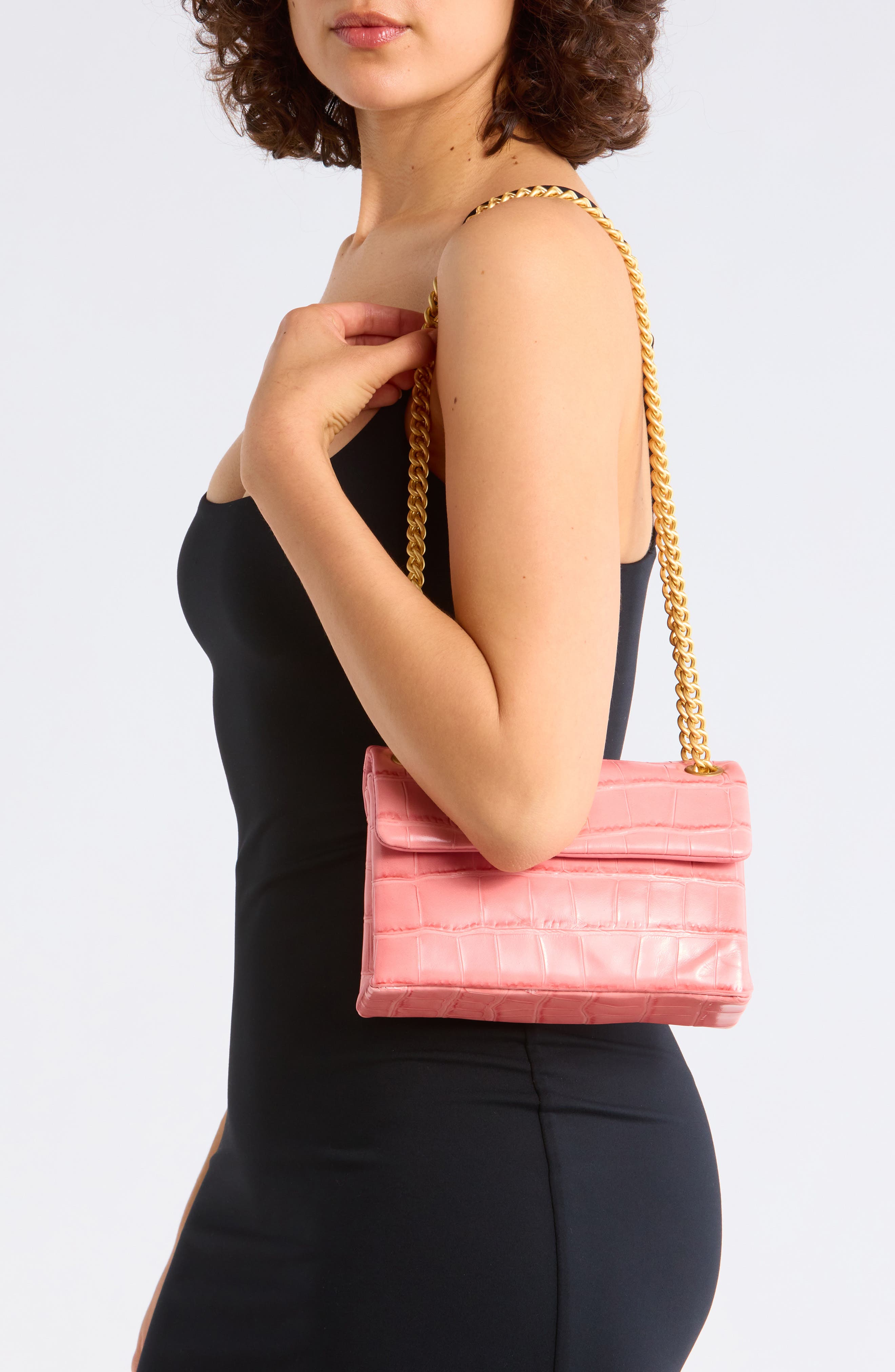 Kurt Geiger London Kensington Leather Mini Crossbody Bag, Alternate, color, Pink Comb