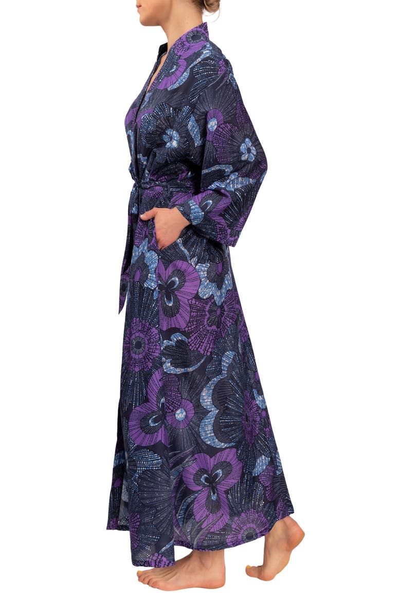 Colette Cotton Robe, Alternate, color, MIDNIGHT GARDEN