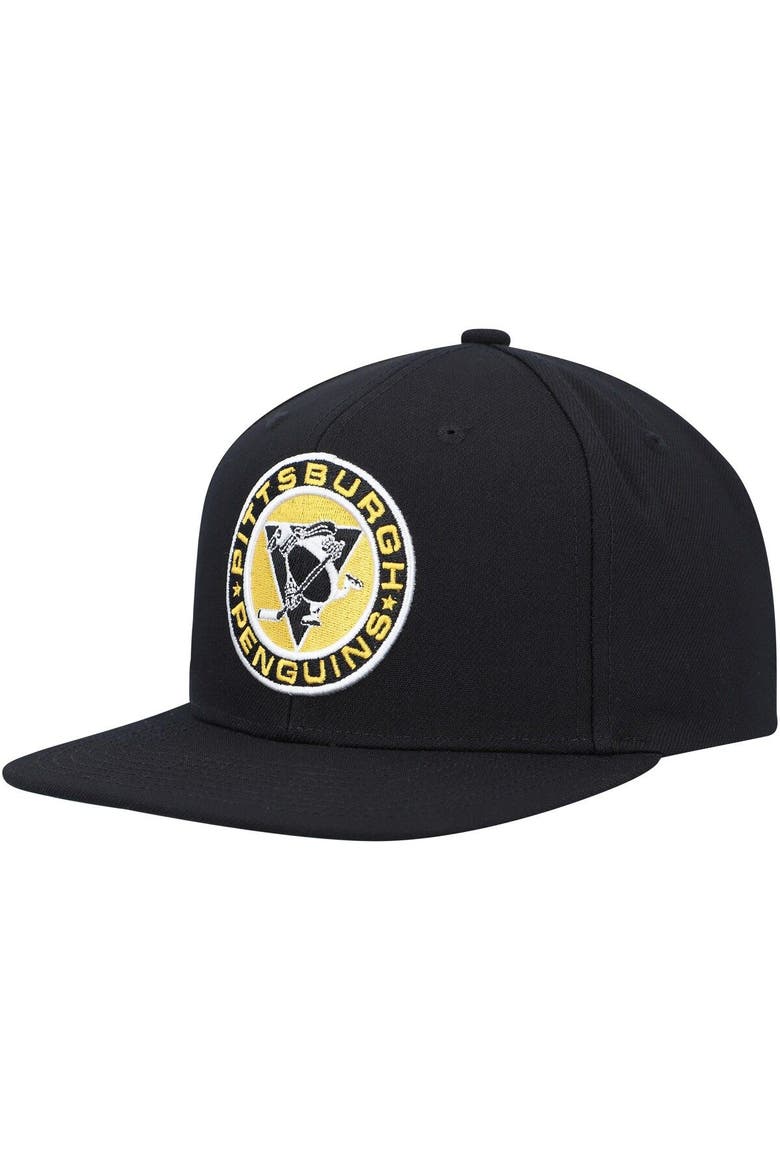 Men's Mitchell & Ness Black Pittsburgh Penguins Alternate Flip Snapback Hat, Alternate, color, Black