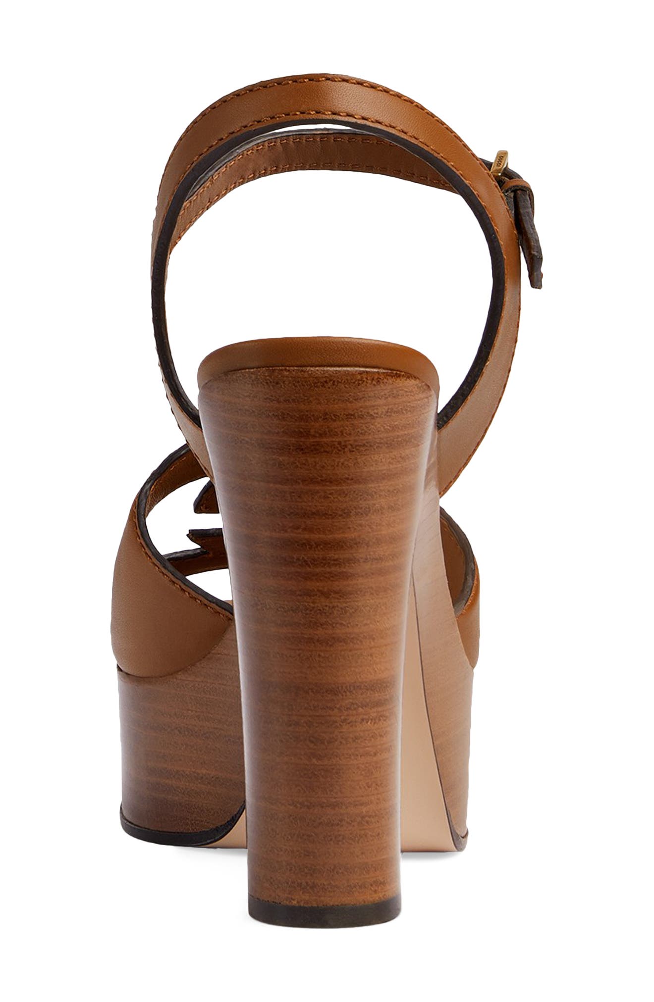 Gucci Interlocking G Cutout Platform Sandal, Alternate, color, Cuir