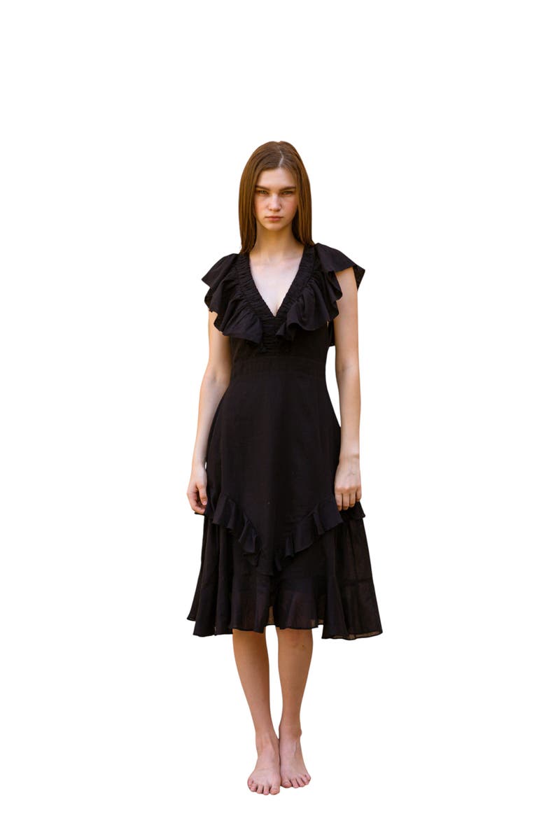 CQC LA Luciana Midi Dress, Main, color, Black - M/L