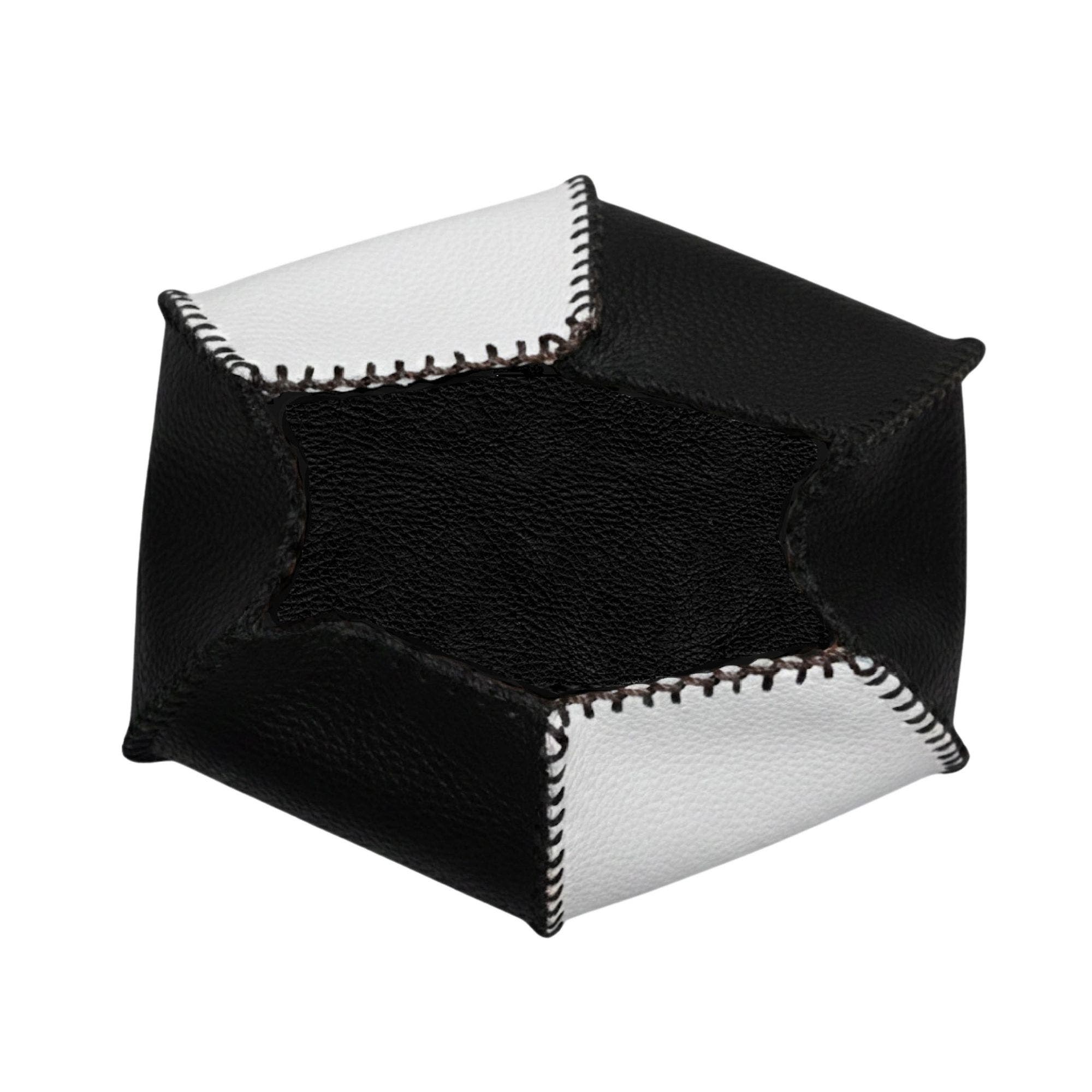 Mini Bucket Pouch Leather Bag, Alternate, color, Black White