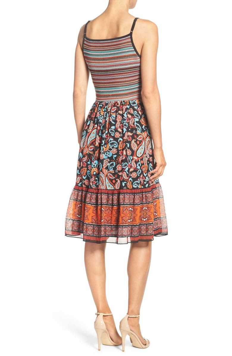 ECI Mixed Media Fit & Flare Dress, Alternate, color, 