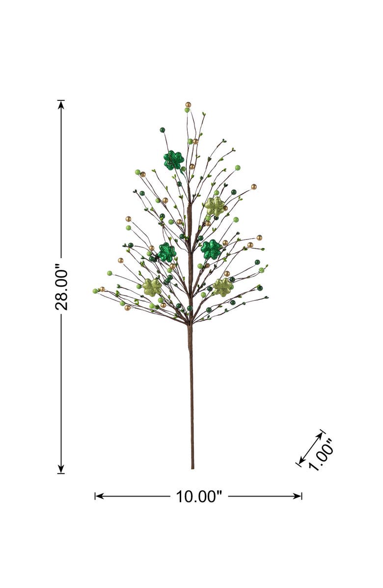 Glitzhome Set of 2 St. Patrick
s Berry 
Shamrock Picks, Alternate, color, Green