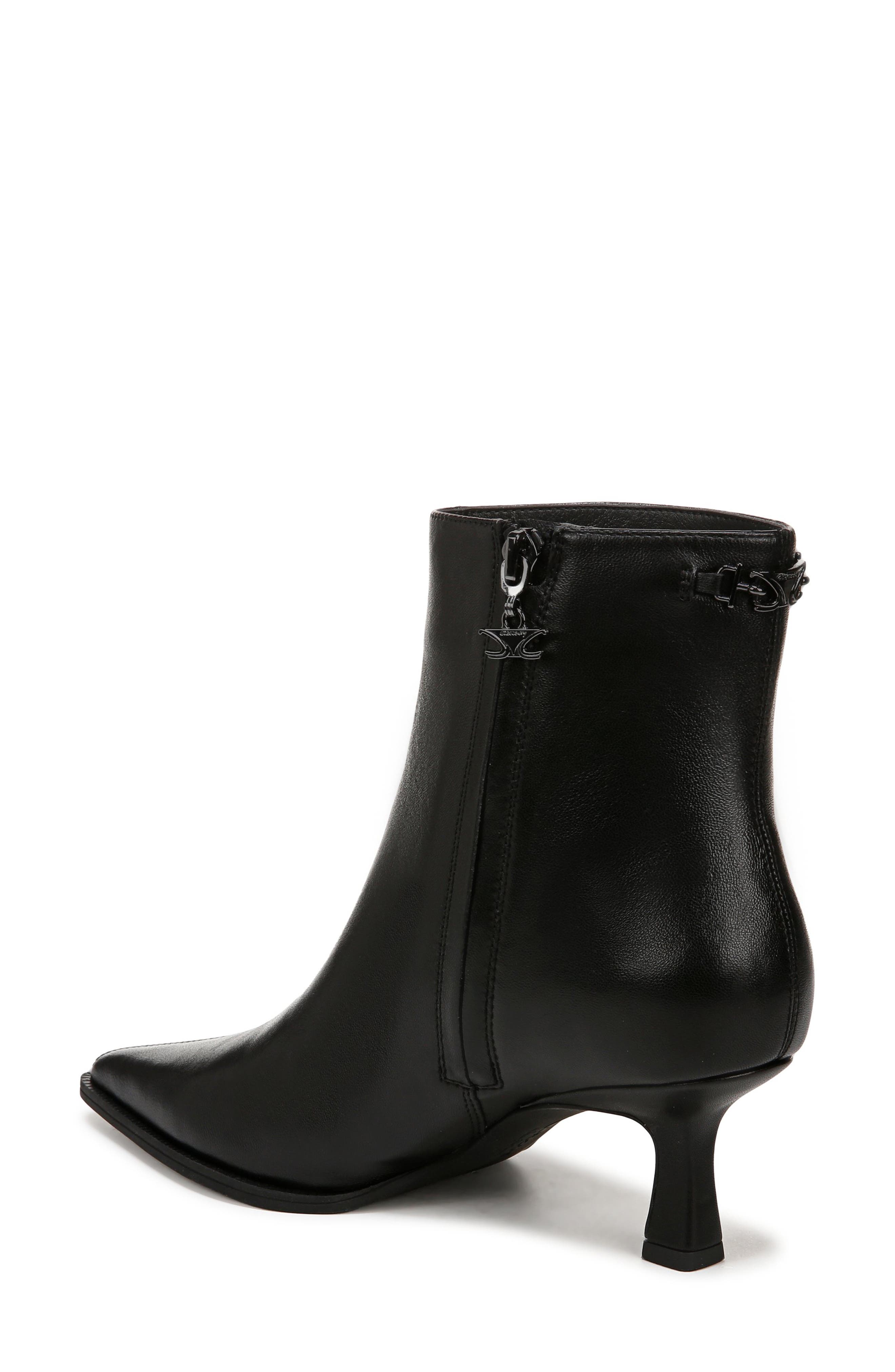 Yuki Pointy Toe Bootie, Alternate, color, BLACK LEATHER