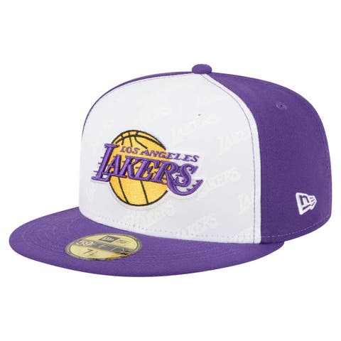 Men's New Era  White/Purple Los Angeles Lakers Repeat 59Fifty Fitted Hat