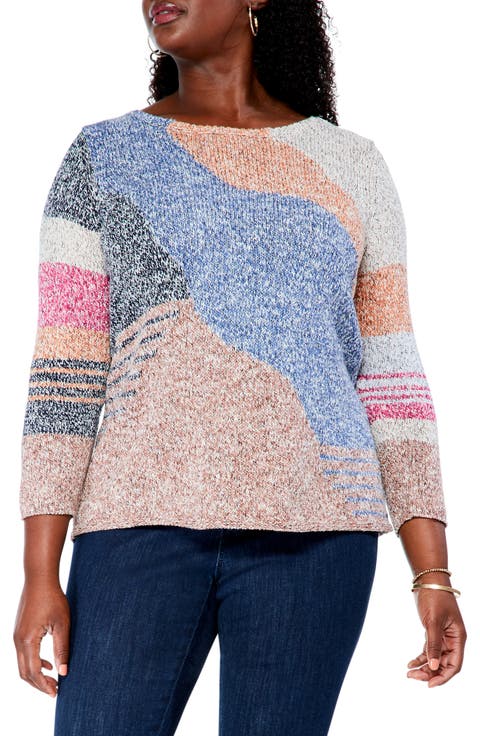Orchard Stroll Cotton & Linen Blend Sweater (Plus Size)