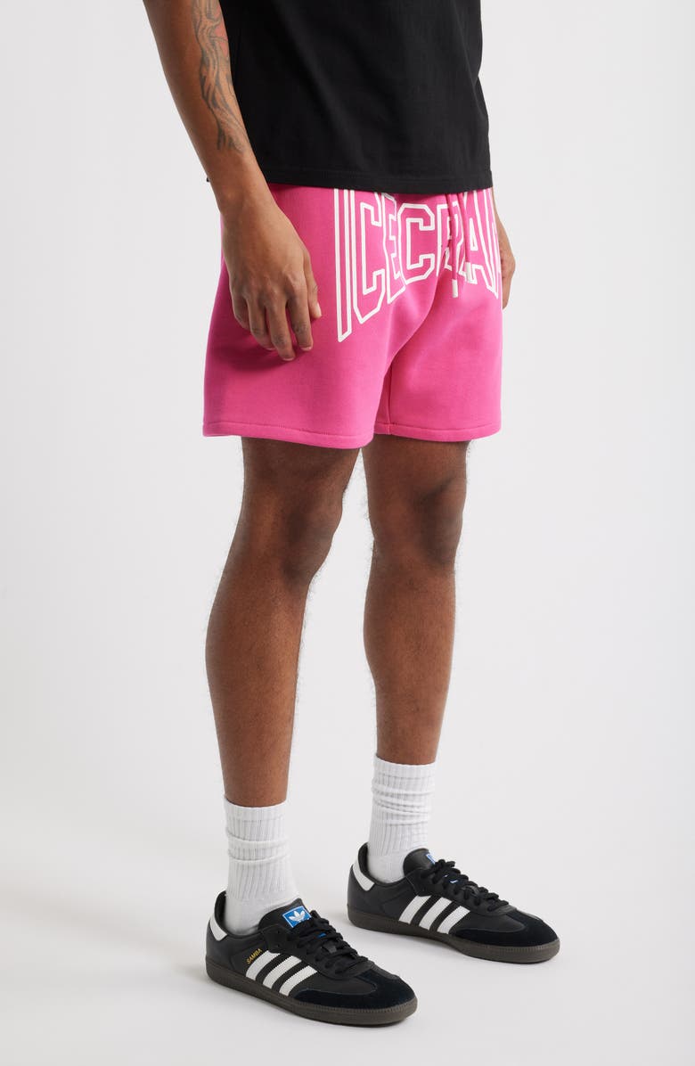 ICECREAM Shot Cotton French Terry Sweat Shorts, Alternate, color, Beetroot Purple
