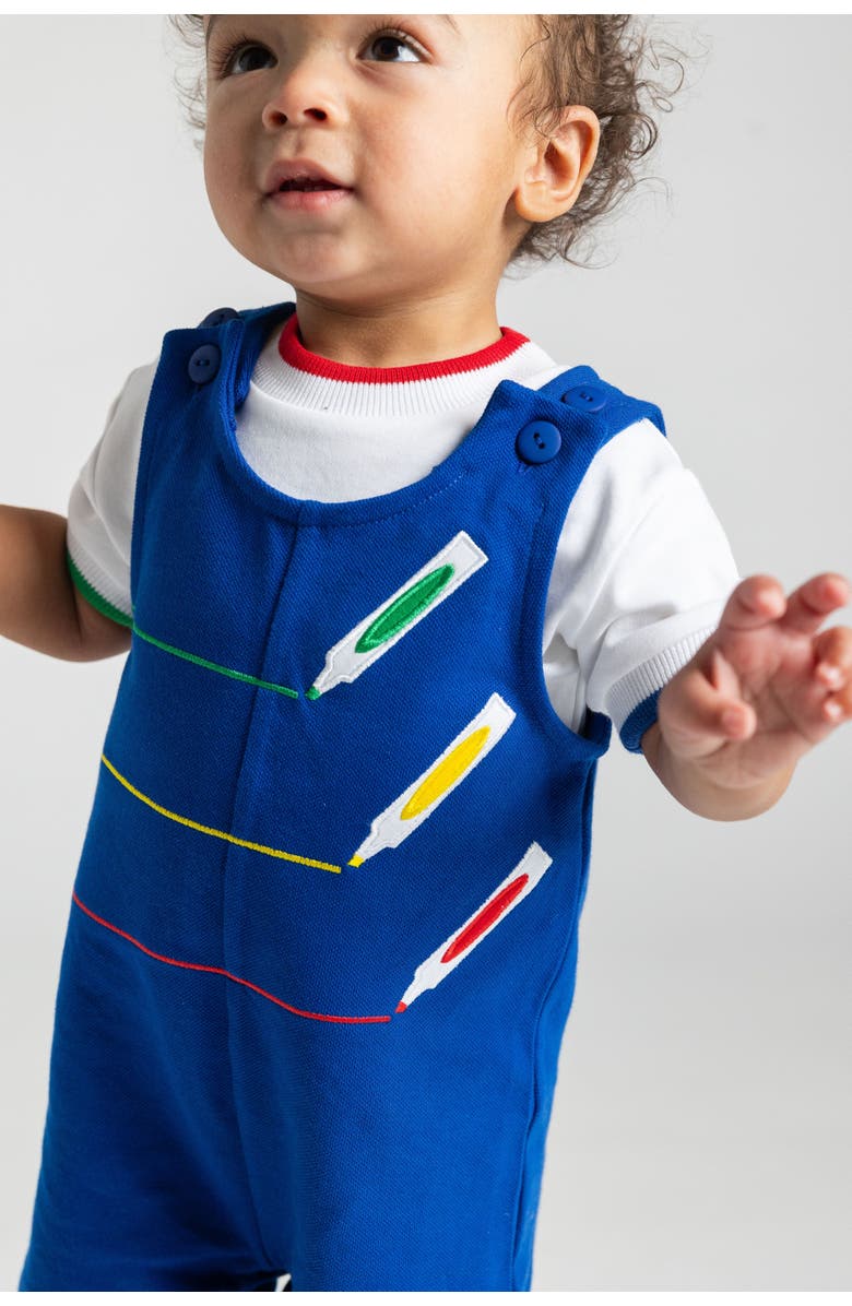 Florence Eiseman French Terry Shortall With Markers, Alternate, color, Royal Multicolor