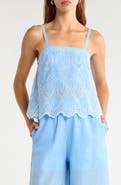 SUGARLIPS Geyser Stripe Eyelet Crop Tank