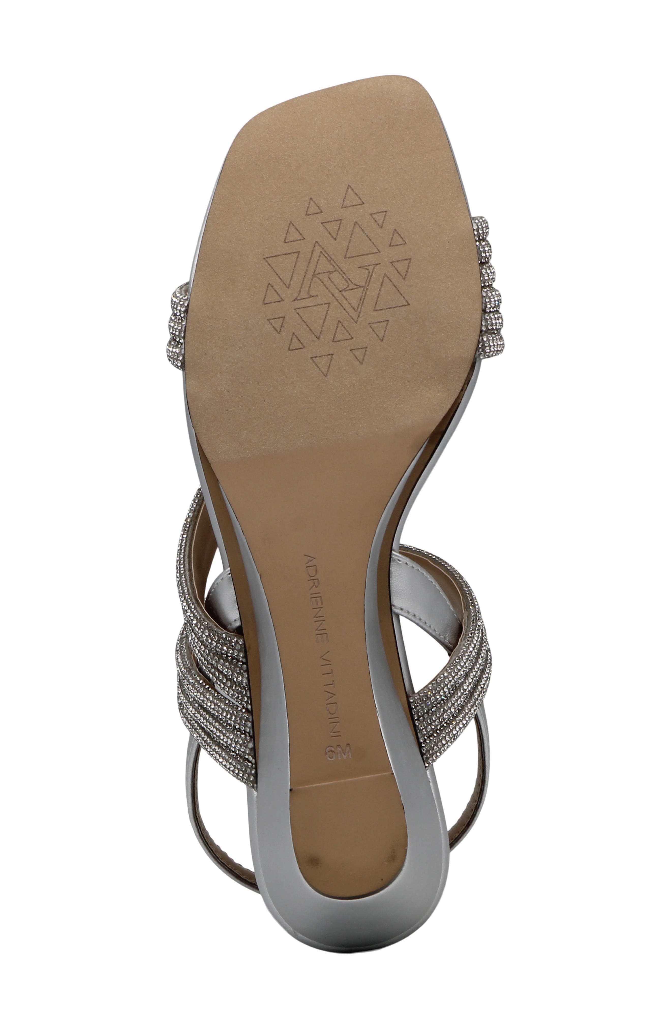 Adrienne Vittadini Alanis Embellished Wedge Sandal, Alternate, color, Silver Metallic