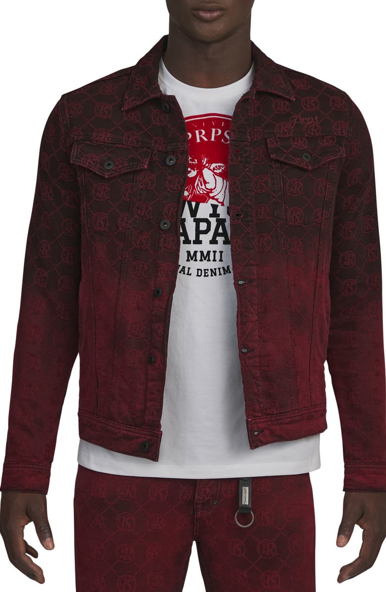 PRPS Purgatory Logo Denim Trucker Jacket, Alternate, color, 