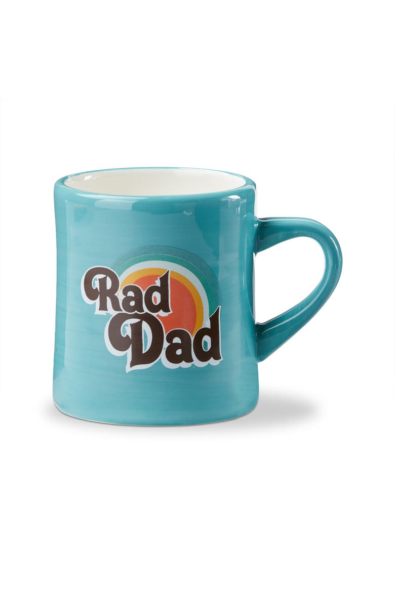 Rad Dad Diner Mug Earthenware Multi 12 oz 3.45x3.45x3.9 in, Main, color, Blue