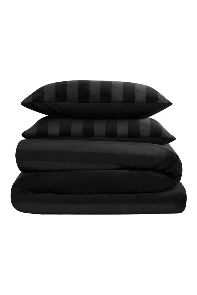 Jenny Velour Comforter Set, Main, color, BLACK