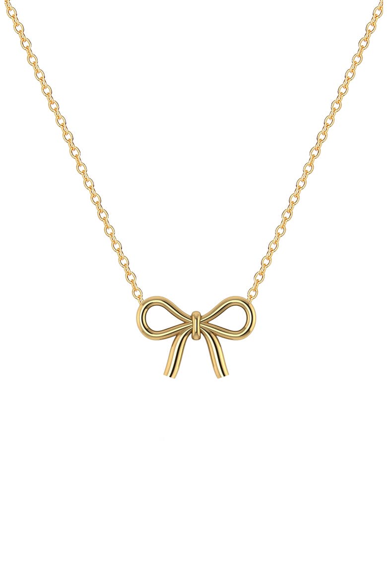 Bow Pendant Necklace, Main, color, GOLD