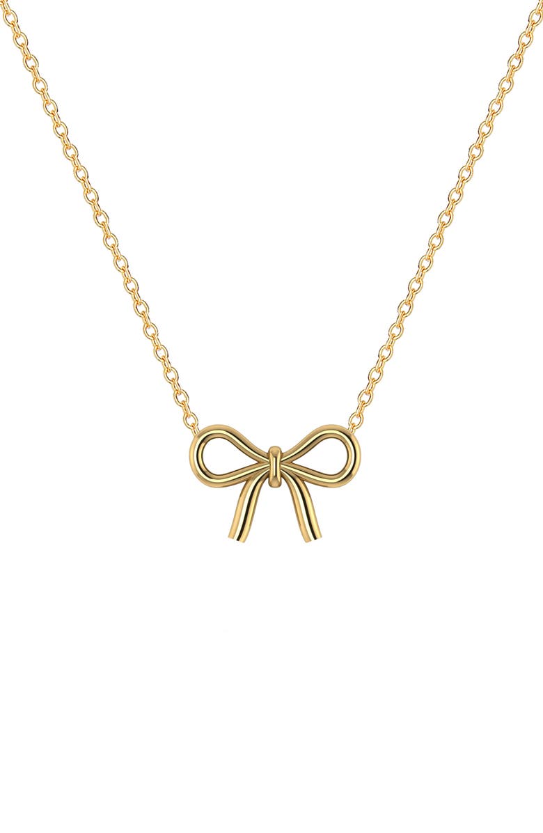 GABI RIELLE Bow Pendant Necklace, Main, color, Gold