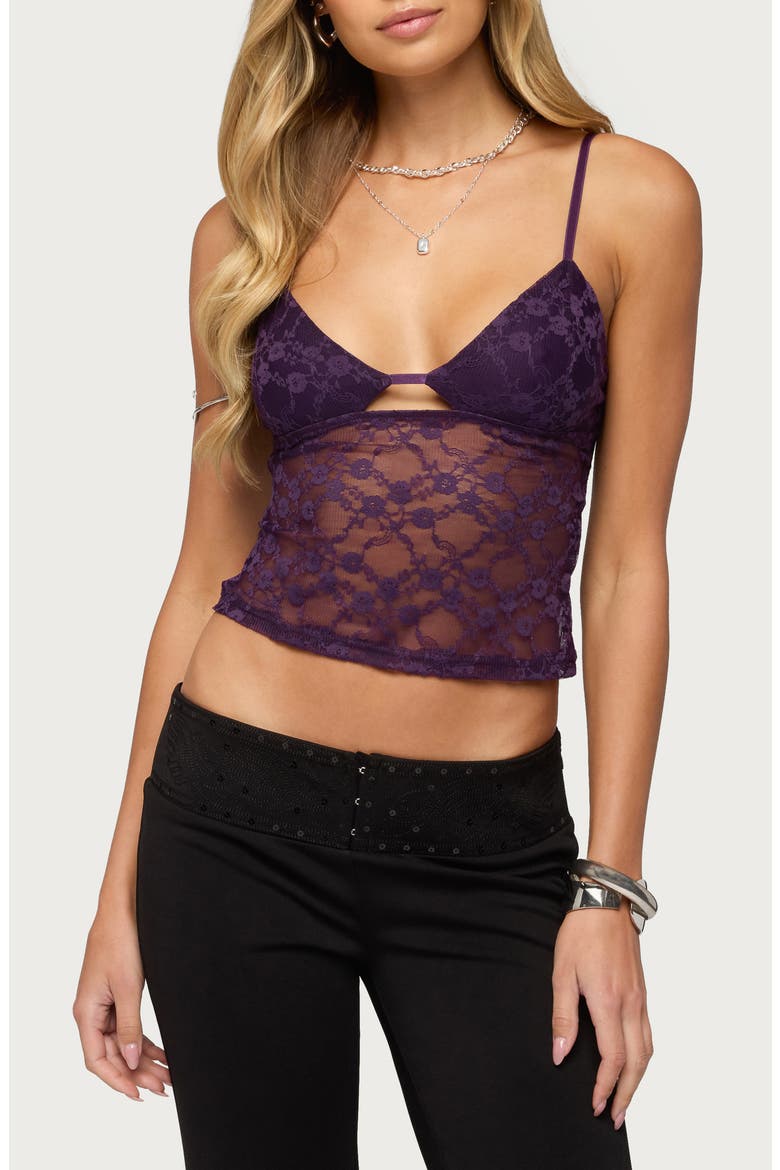 Lace Cutout Camisole, Main, color, PURPLE