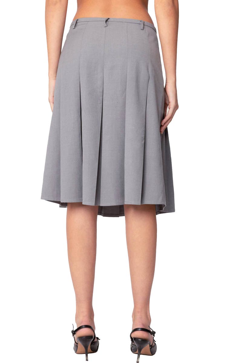 EDIKTED Ethel Low Rise Pleated A-Line Skirt, Alternate, color, Gray