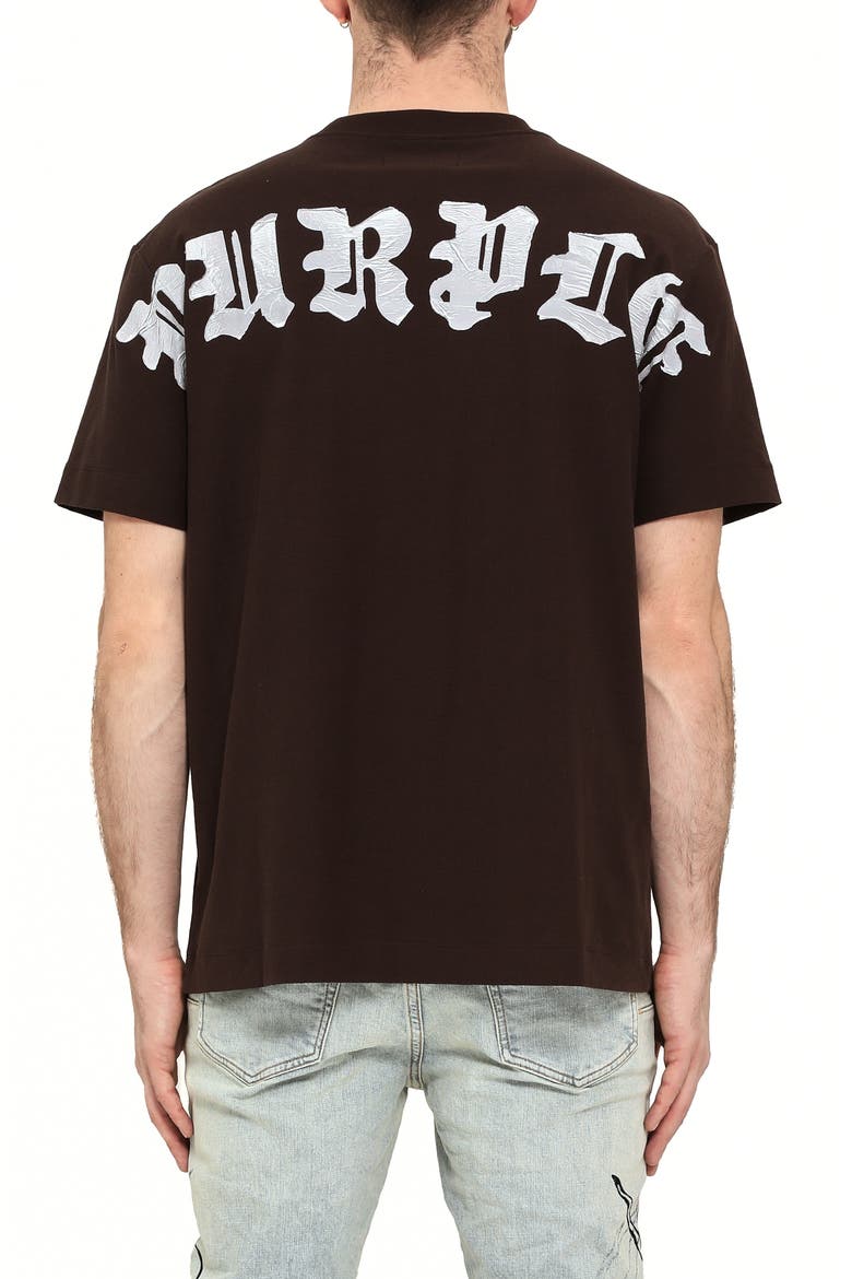 Textured Logo Graphic T-Shirt, Alternate, color, BROWN
