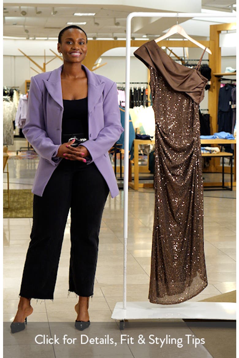 Sequin One-Shoulder Gown video