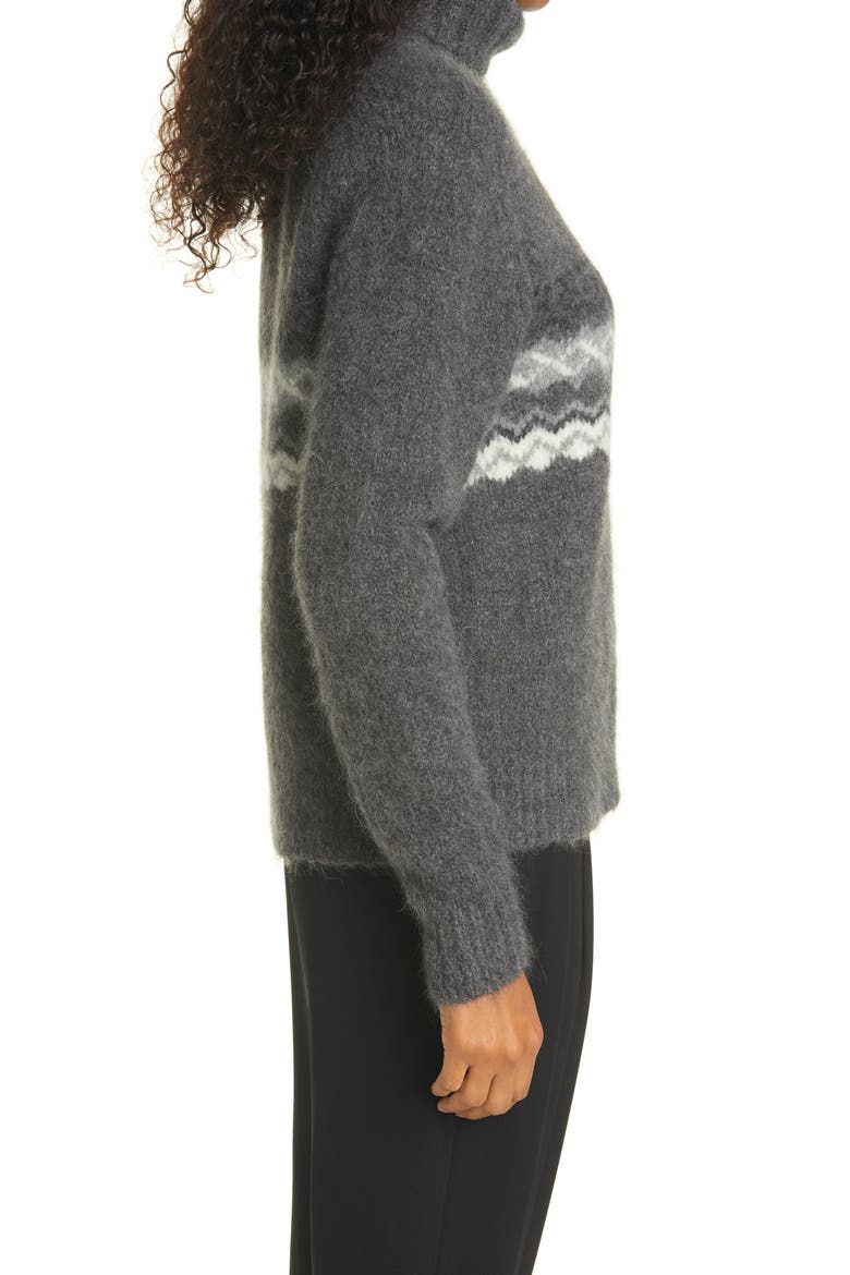 Leane Alpaca Blend Turtleneck Sweater, Alternate, color, GREY FAIR ISLE
