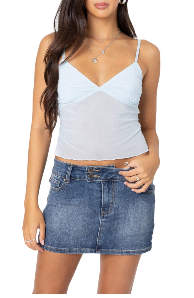 EDIKTED Serafina Stretch Tank Top, Main, color, Light-Blue