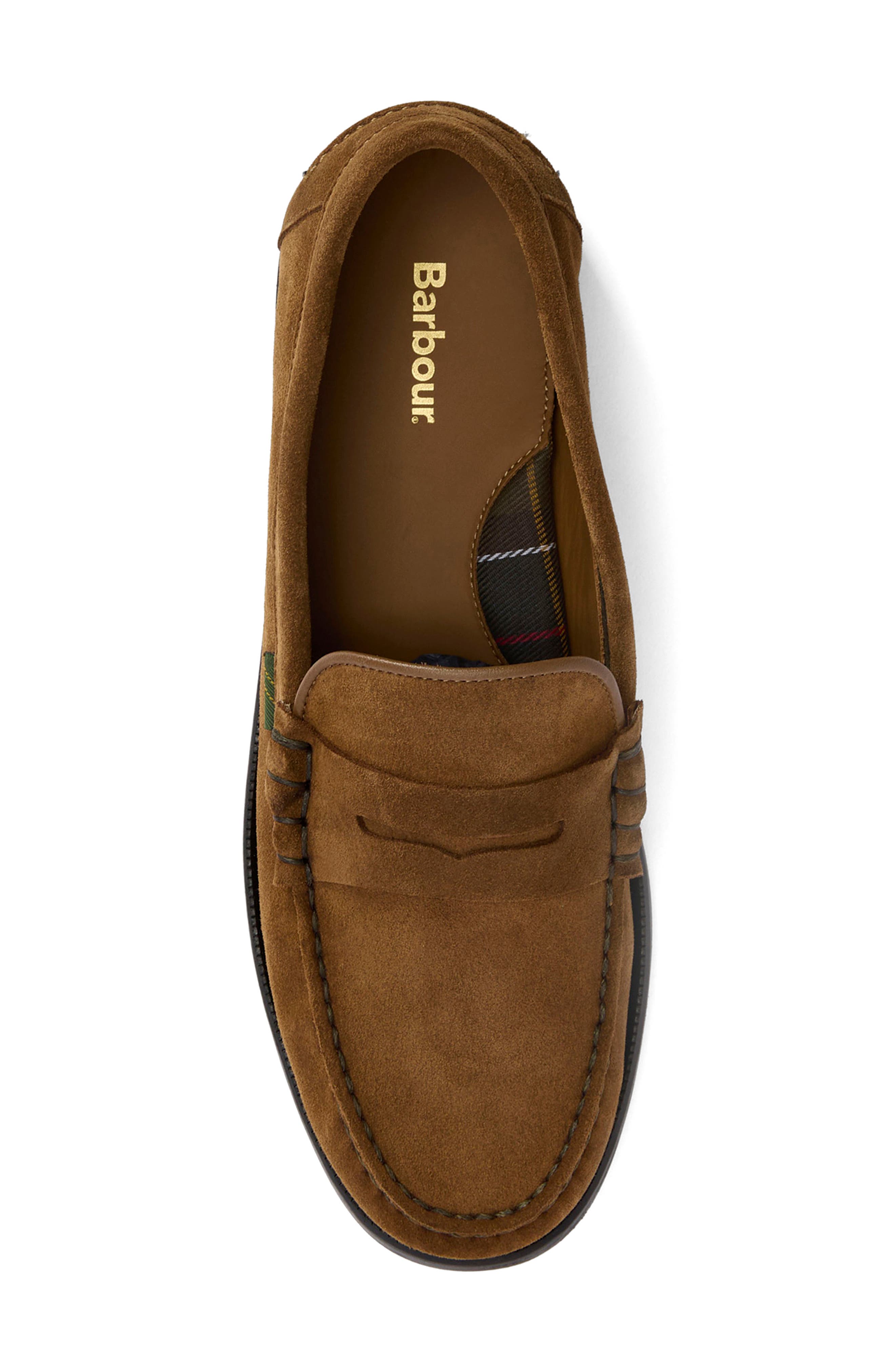Linford Penny Loafer, Alternate, color, BROWN SUEDE