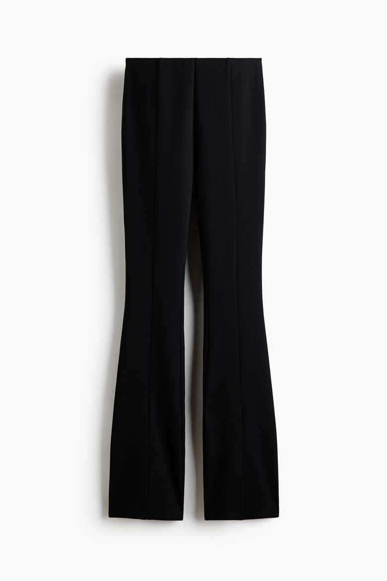 Flared Creased Leggings, Alternate, color, Black