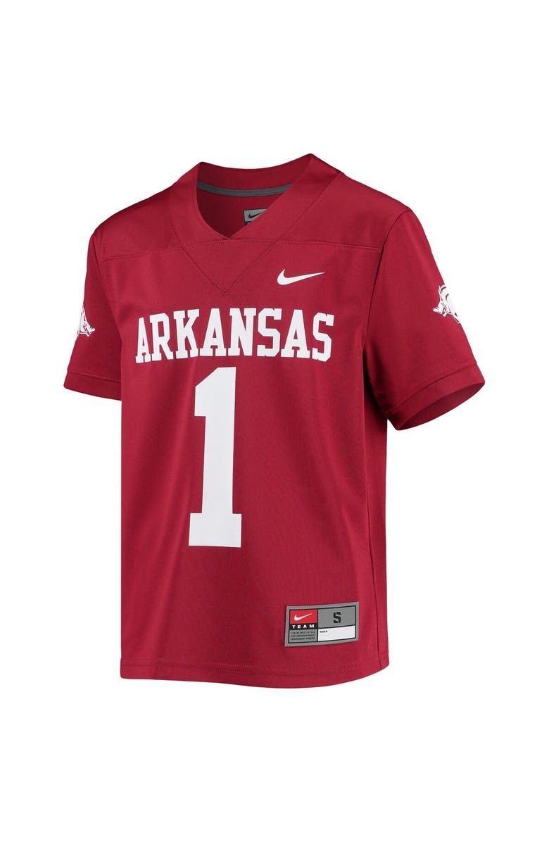 Nike Youth Nike #1 Cardinal Arkansas Razorbacks Untouchable Football Jersey, Alternate, color,