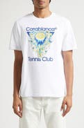 Casablanca Classic Fit Tennis Club Icon Organic Cotton Graphic T-Shirt