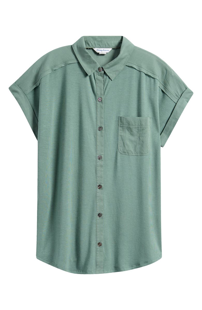 Tommy Bahama Kauai Hybrid Camp Shirt, Alternate, color, Dark Jade