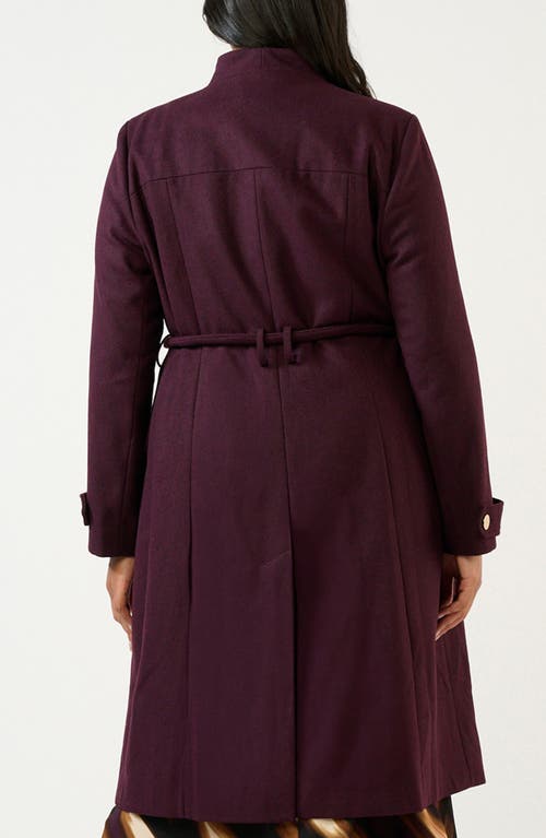 Estelle Reo Belted Coat In Purple