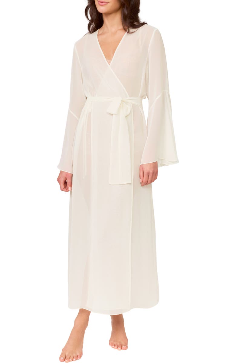 Rya Collection Holland Tie Waist Robe, Main, color, Ivory