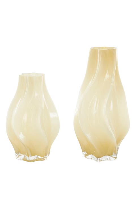 Set Of 2 Glass Vases