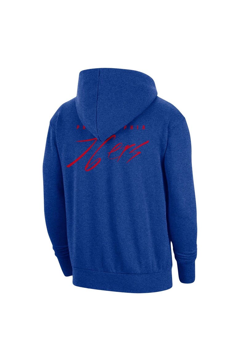 Men's Nike Heather Royal Philadelphia 76ers Courtside Versus Flight Pullover Hoodie, Alternate, color, Heather Royal